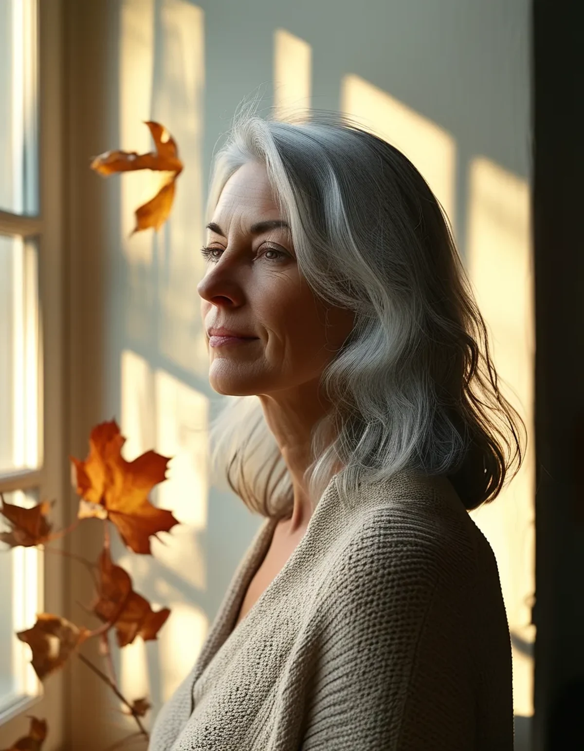 Why Silver Hair Looks Different Under Autumn Light